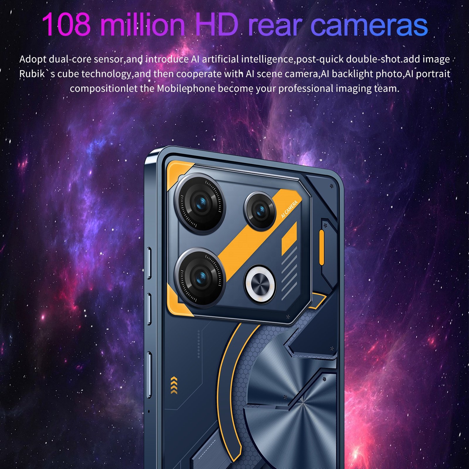 2024 New Original 5G smartphone GT10 pro 7.3 inch Unlocked 16GB+1TB Android 14 Mobilephone 108mp HD Gaming phone
