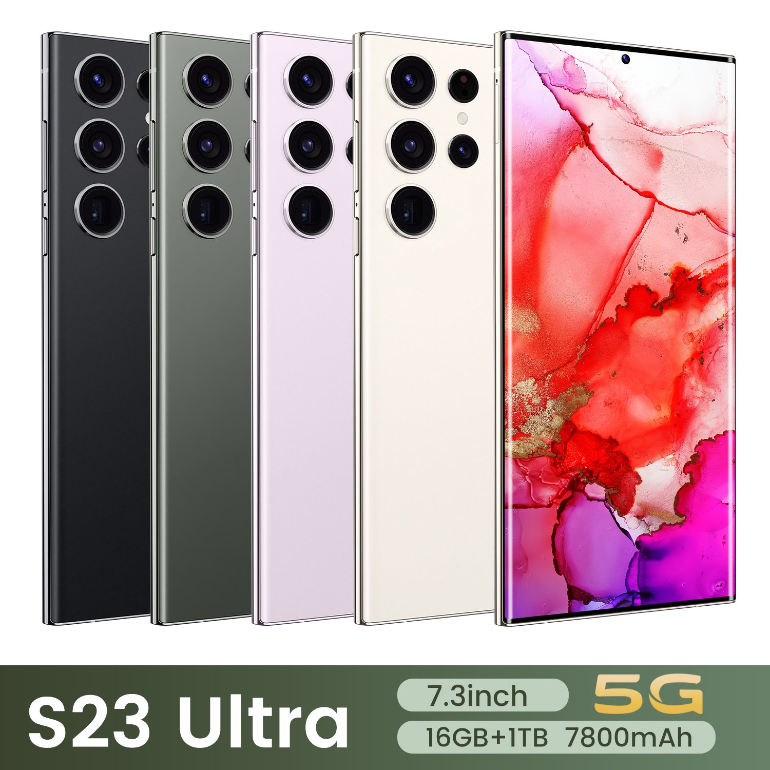 HOT new PHONE S23 Ultra 16GB+1TB 5G 7.2-inch MTK6889 48MP 108MP with built-in pen Android 12 smartphone