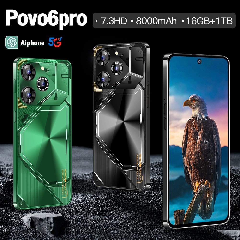 Pova 6 pro 7.3 Inch 5G Smartphone 6800 mAh original mobile Phone 16GB+1TB Android 13.0 mobile