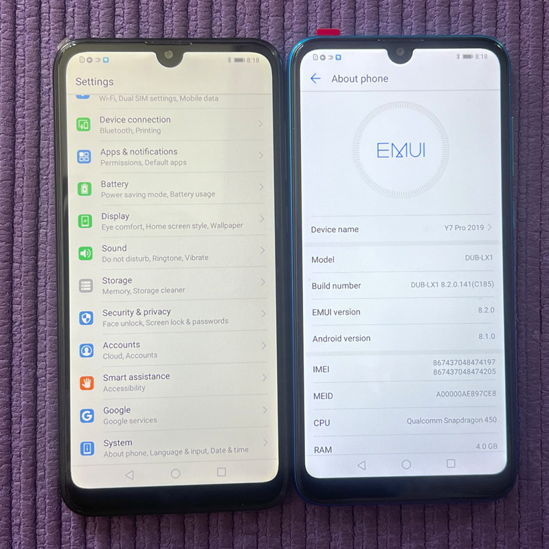Wholesale Cheap Smartphone For Huawei Y7 2019 cell phone original global version Y7 Pro 2019 Used Mobile Phones