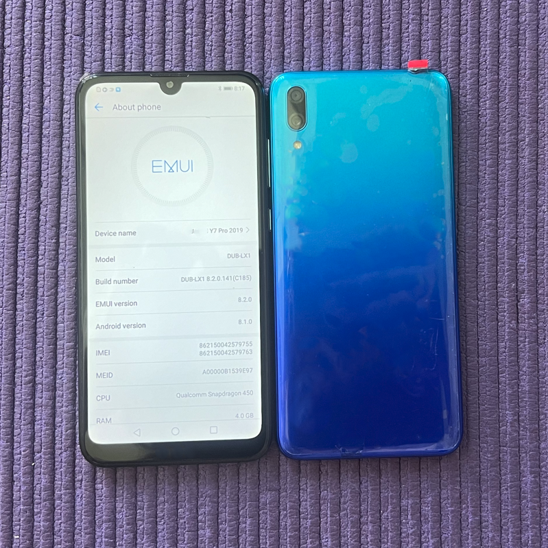 Wholesale Cheap Smartphone For Huawei Y7 2019 cell phone original global version Y7 Pro 2019 Used Mobile Phones
