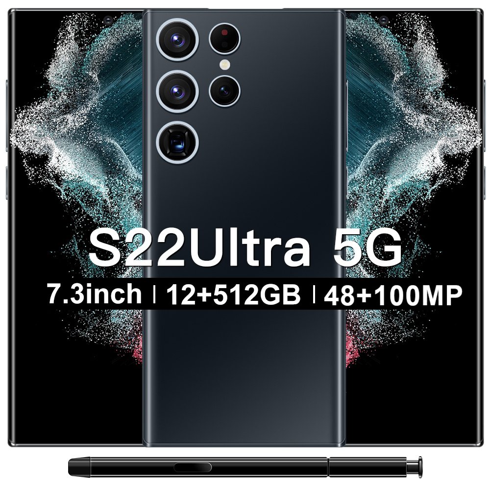 New S22 U-ltra 5G 12GB+512GB 7.3 inch Fingerprint Android 12 Dual SIM mobile phone