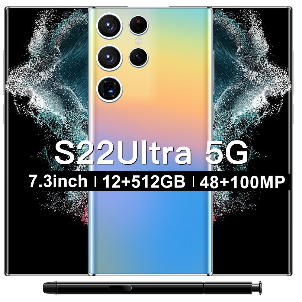 New S22 U-ltra 5G 12GB+512GB 7.3 inch Fingerprint Android 12 Dual SIM mobile phone