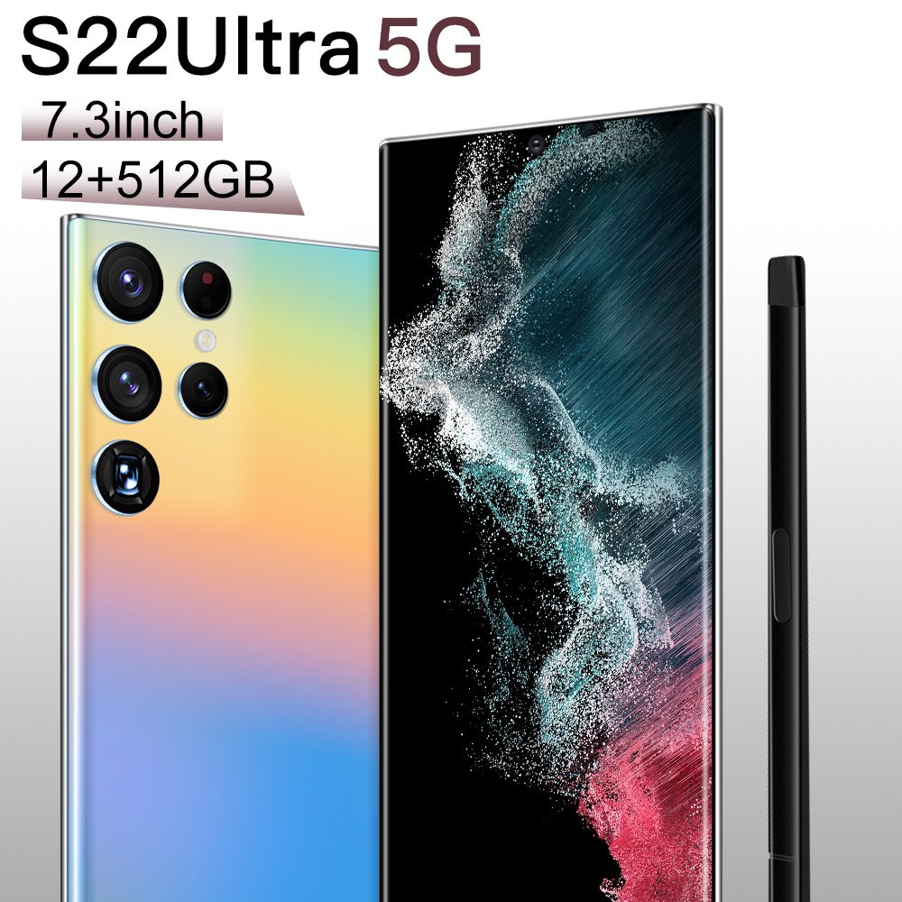 New S22 U-ltra 5G 12GB+512GB 7.3 inch Fingerprint Android 12 Dual SIM mobile phone