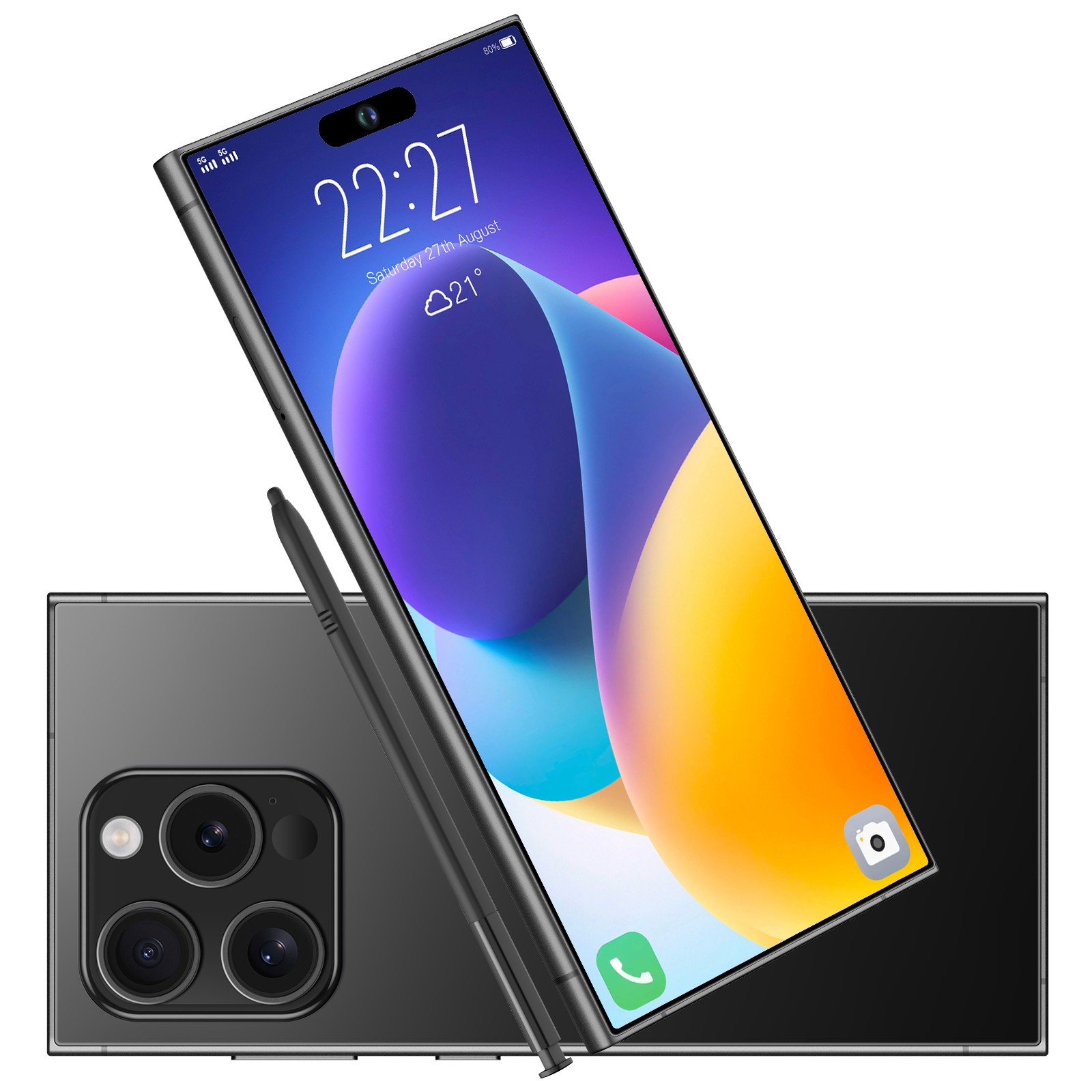 Ultra 5G i15 7.3-Inch Smart Phone Large 16GB+1TB Memory Beauty Camera Gaming Features Original Mobile Cellphone Used Condition