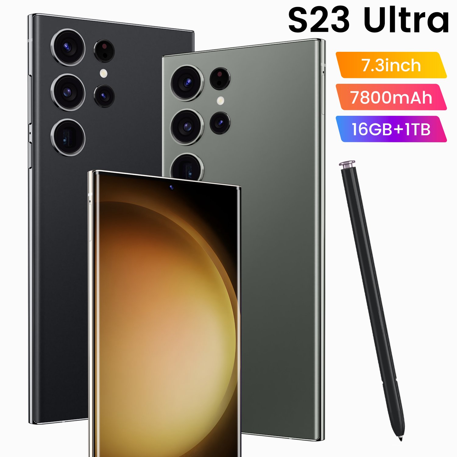 5G SmartPhone S23 ultra 7.3 inch 12GB+512GB Cellphone Android 10 smartphone 10 core LET phone HD screen face ID mobile phone