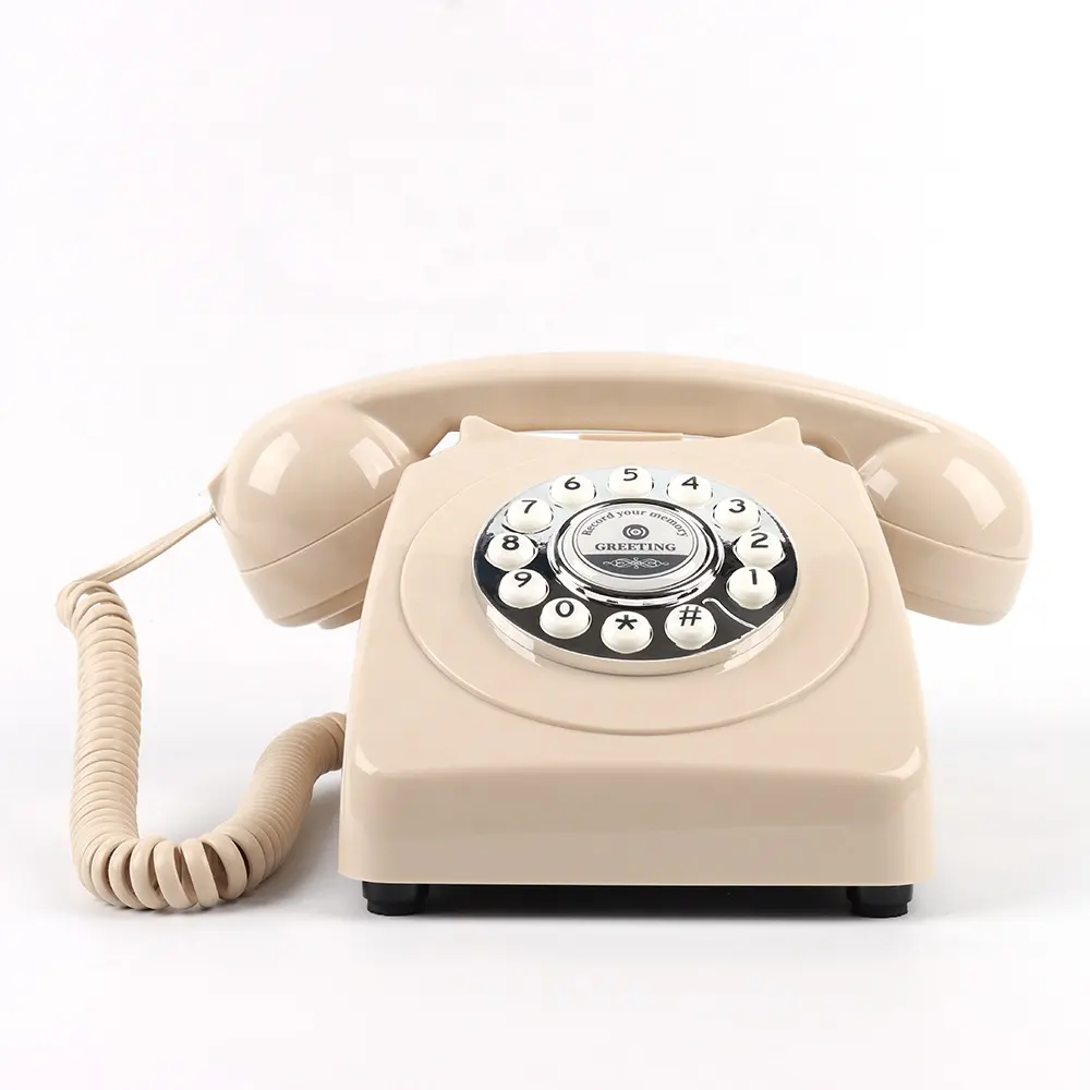 Antique Retro Ceremony Birthday Party Audio Guestbook Telephone Old-fashion Lvory Dial Audio Wedding Guest Book Exquisite Phone