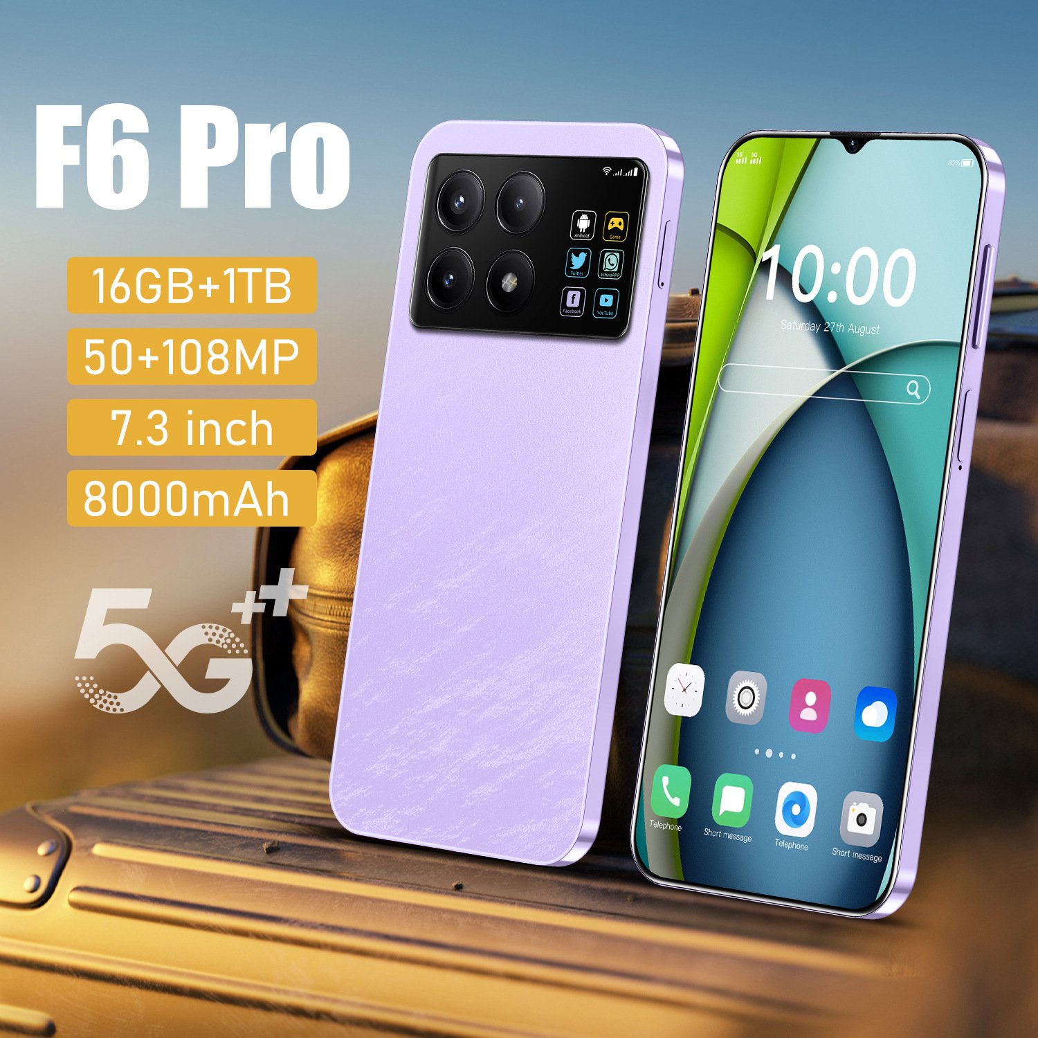 Cross-border cheap hot-selling mobile phone F6pro smart phone 1+16GB Android 7.3-inch foreign trade all-in-one machine