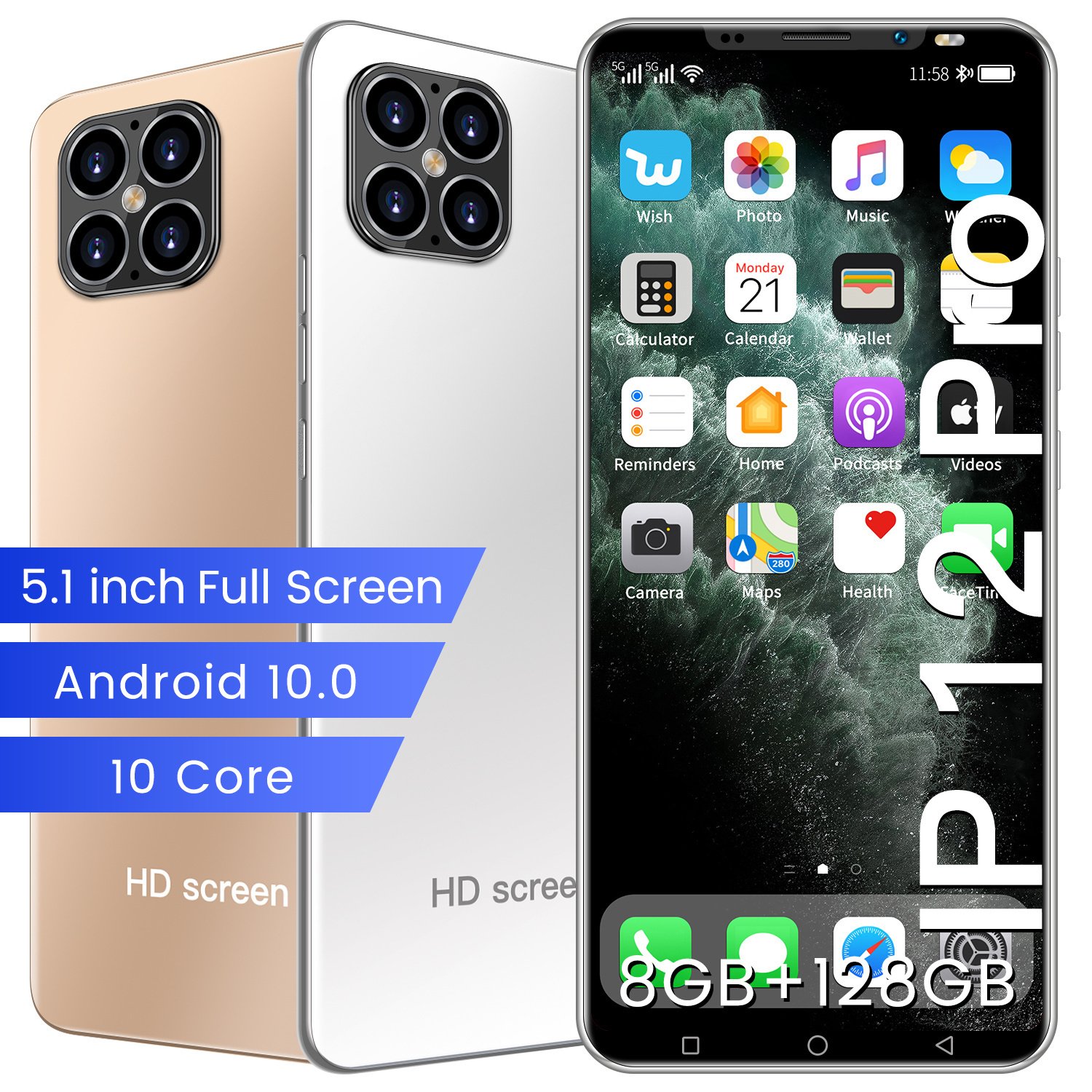 Cheap USA Wholesale Cell Phones for Sale Global Version IP12 Pro Smartphone 5G Unlocked Phone Gaming Mobile Phones
