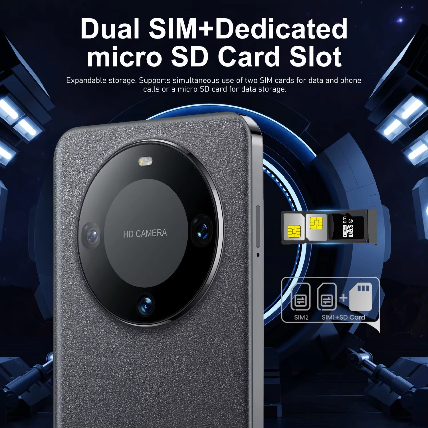 Hot Selling Mate 60 Pro 7.3 Inch 16GB+1TB 72MP+108MP Rear Face Recognition Android 13 5G Smart Mobile Phone English French