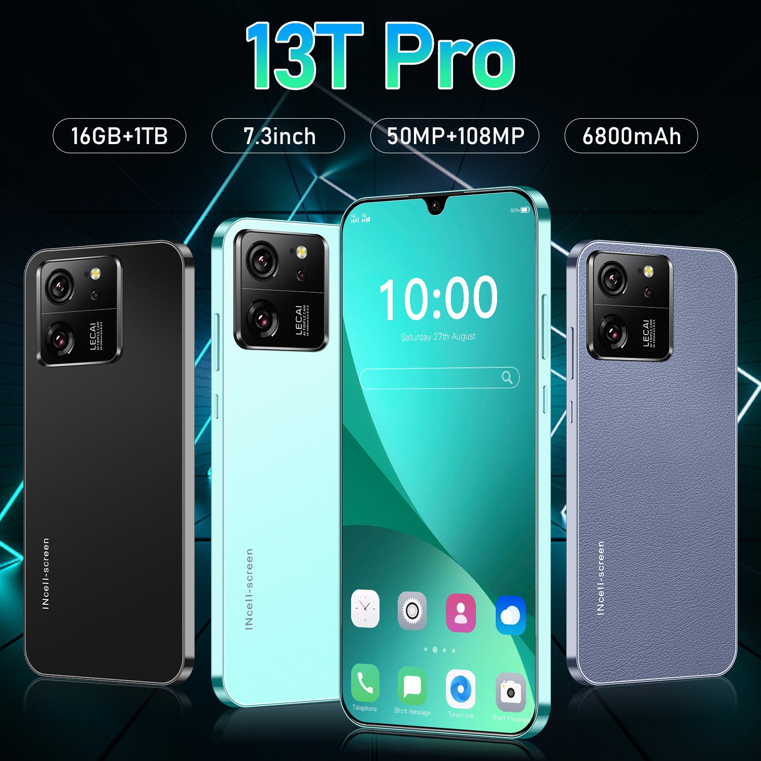 2024 New Gaming 13T Pro 6.5-inch HD screen 2+16GB Android Smartphone Mobile Phone Cases Original
