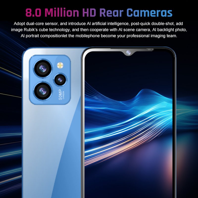 Smartphone 6.56'' 4G Octa Core Android 13 T606 Smart Cell Mobile Phone Support Nfc Side Fingerprint