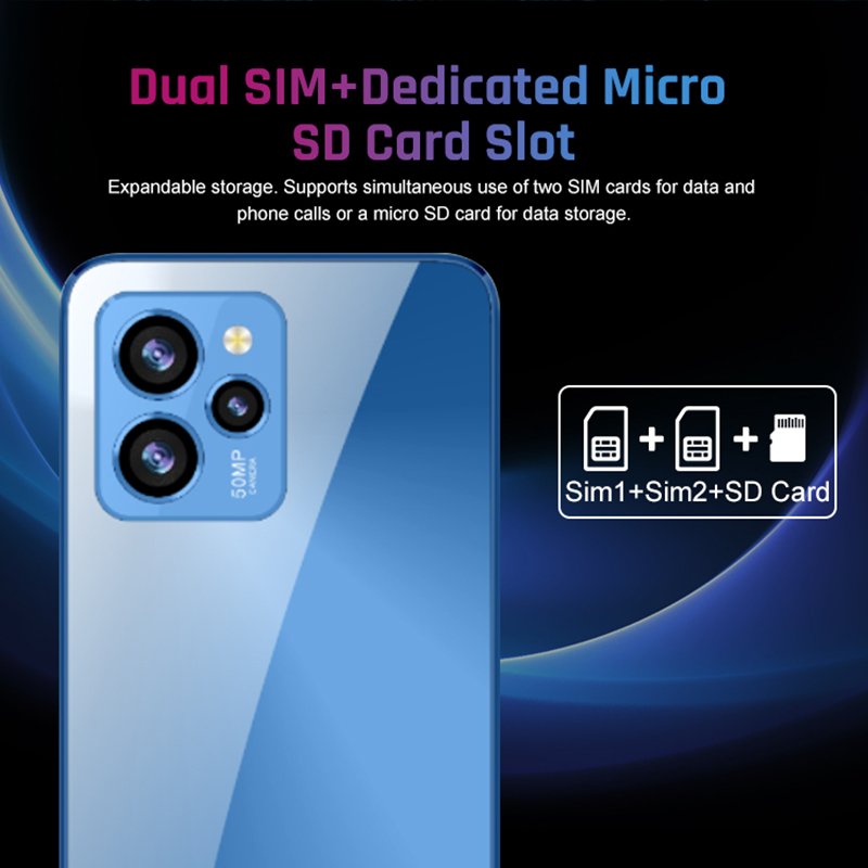 Smartphone 6.56'' 4G Octa Core Android 13 T606 Smart Cell Mobile Phone Support Nfc Side Fingerprint