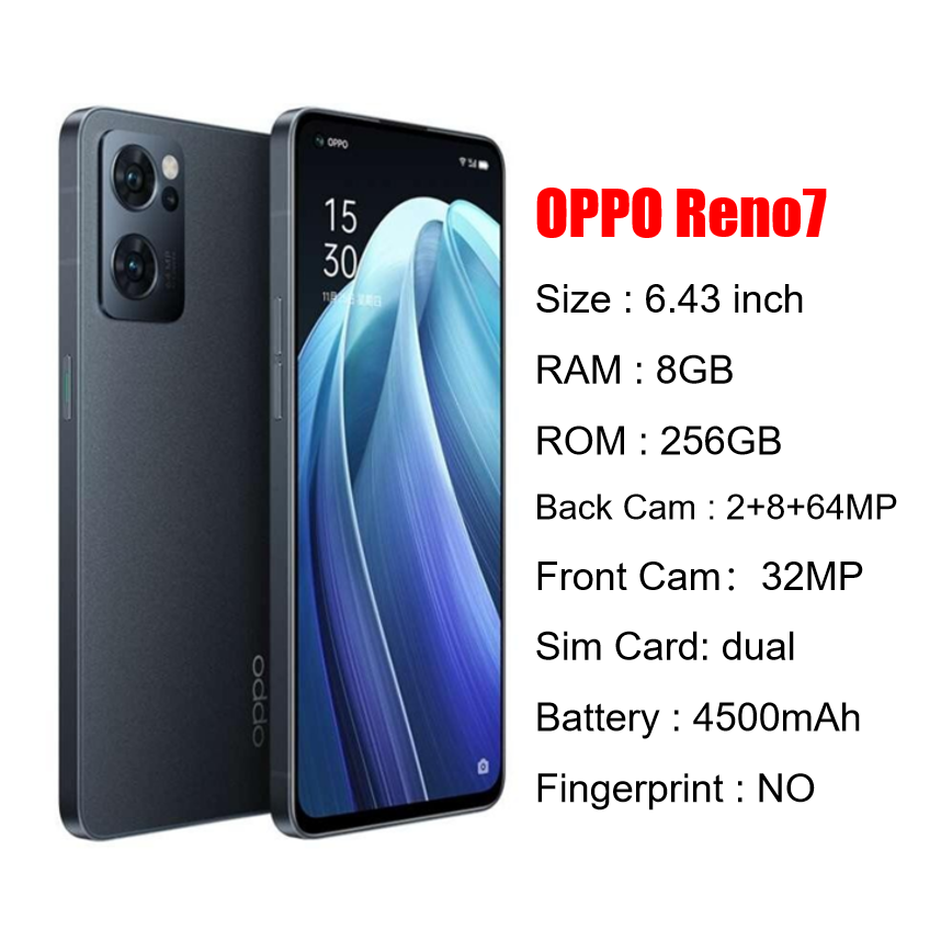 wholesale OPPO Reno7 256GB Dual Card telefonos celulares unlocked mobile phone used smartphones cheap mobile phone 5g smartphone