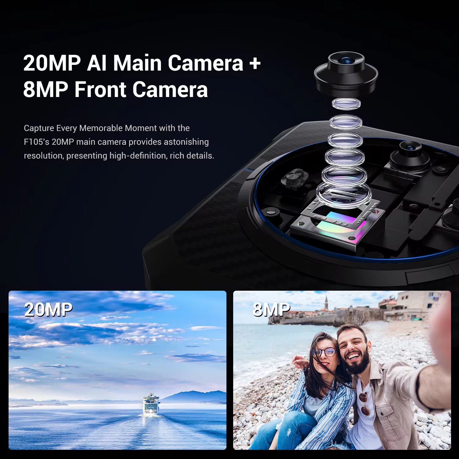 FOSSiBOT F105 Mobile Phones 3g&4g smartphone 6.745" smart phone 5g smartphone 4GB+64GB 20MP 10300mAh Android 14 Rugged Phone