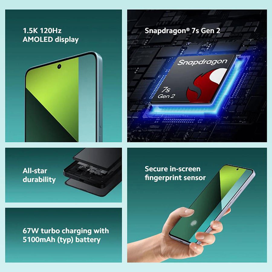 used mobile phones For Xiaomi Redmi Note 13 Pro 5G 8GB+256GB 5000mAh Battery 6.67 Inch 5G For Xiaomi Smart Phones