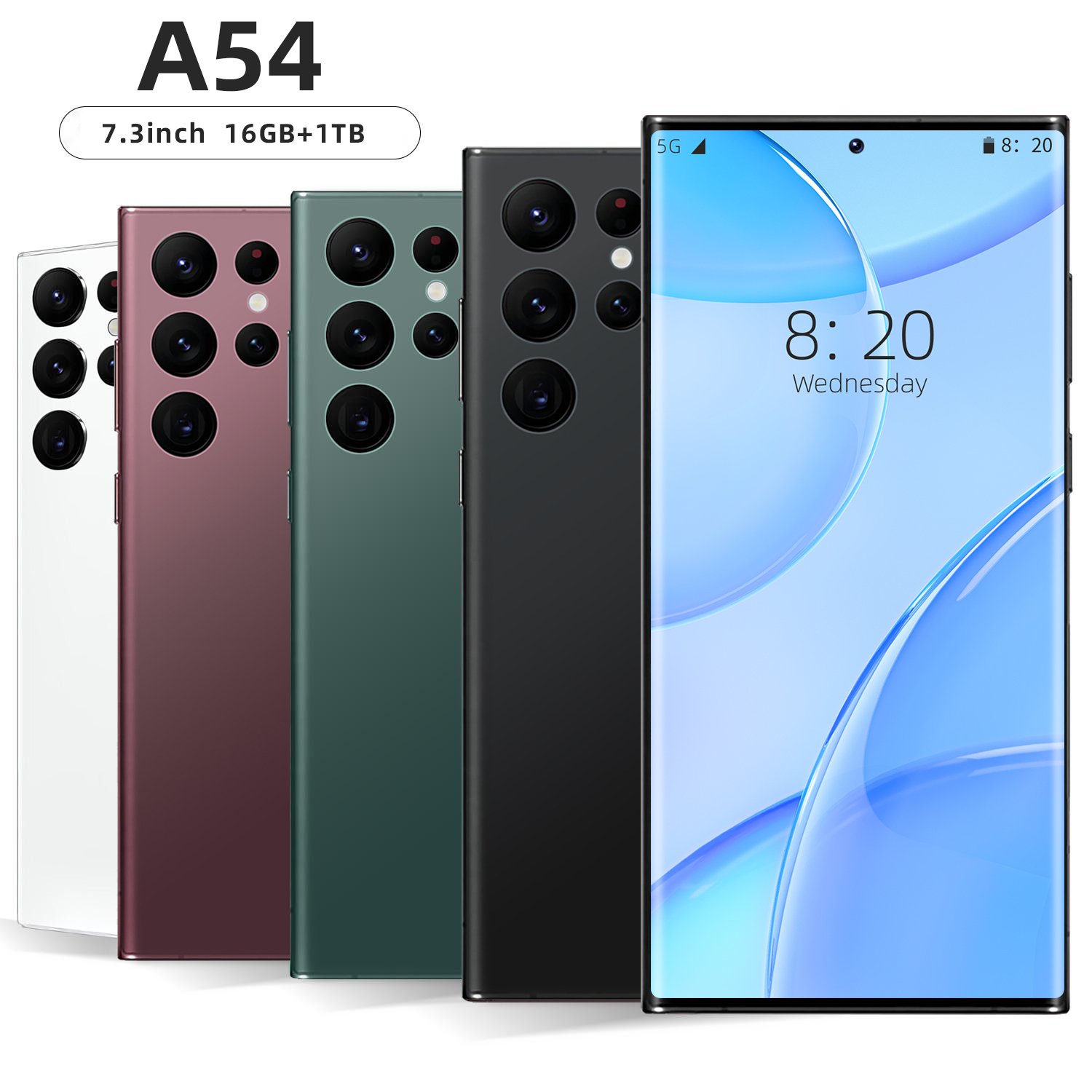 multifunction Phone Wholesale Telephone Unlocked Smartphone 5g Mobile Phone A54 16GB+1TB 7.3inch Full screen Screen