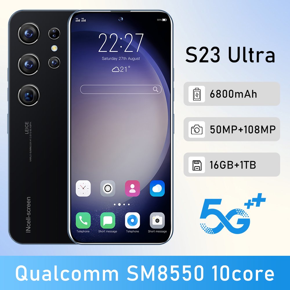 2023 New Drop shipping S23 Ultra+ Mobile Phone with Smart Phones 3G and 4G 5G Smartphone S23 PLUS Ultra