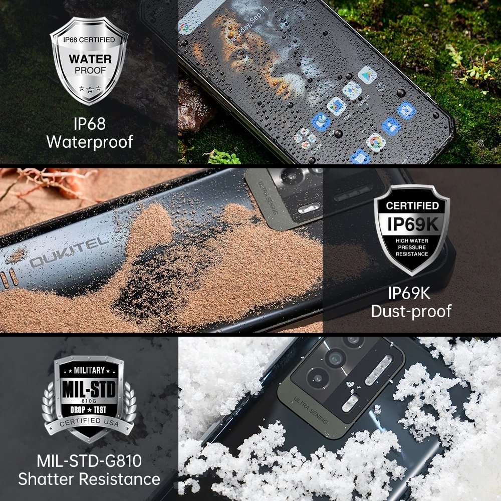 Oukitel WP17 Rugged Smartphone 8GB+128GB 6.78inch FHD+ 8300MAH Android 11 Mobile Phone 64M+16M NFC Cell Phone