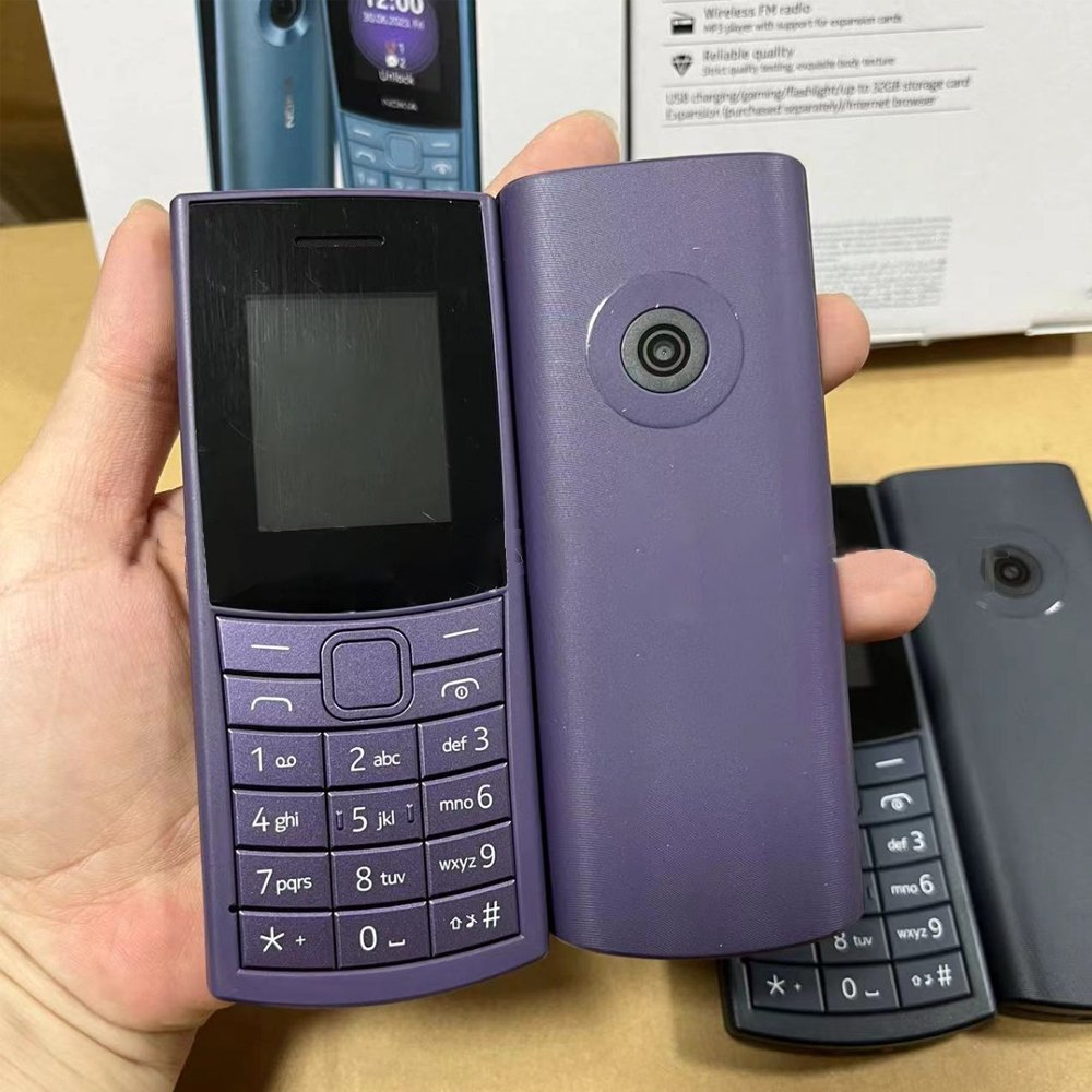 Original Bar feature phone For Nokia 110 4G 2023 unlocked 1.8-inch Dual SIM keypad cellphone 105 8210 used phone