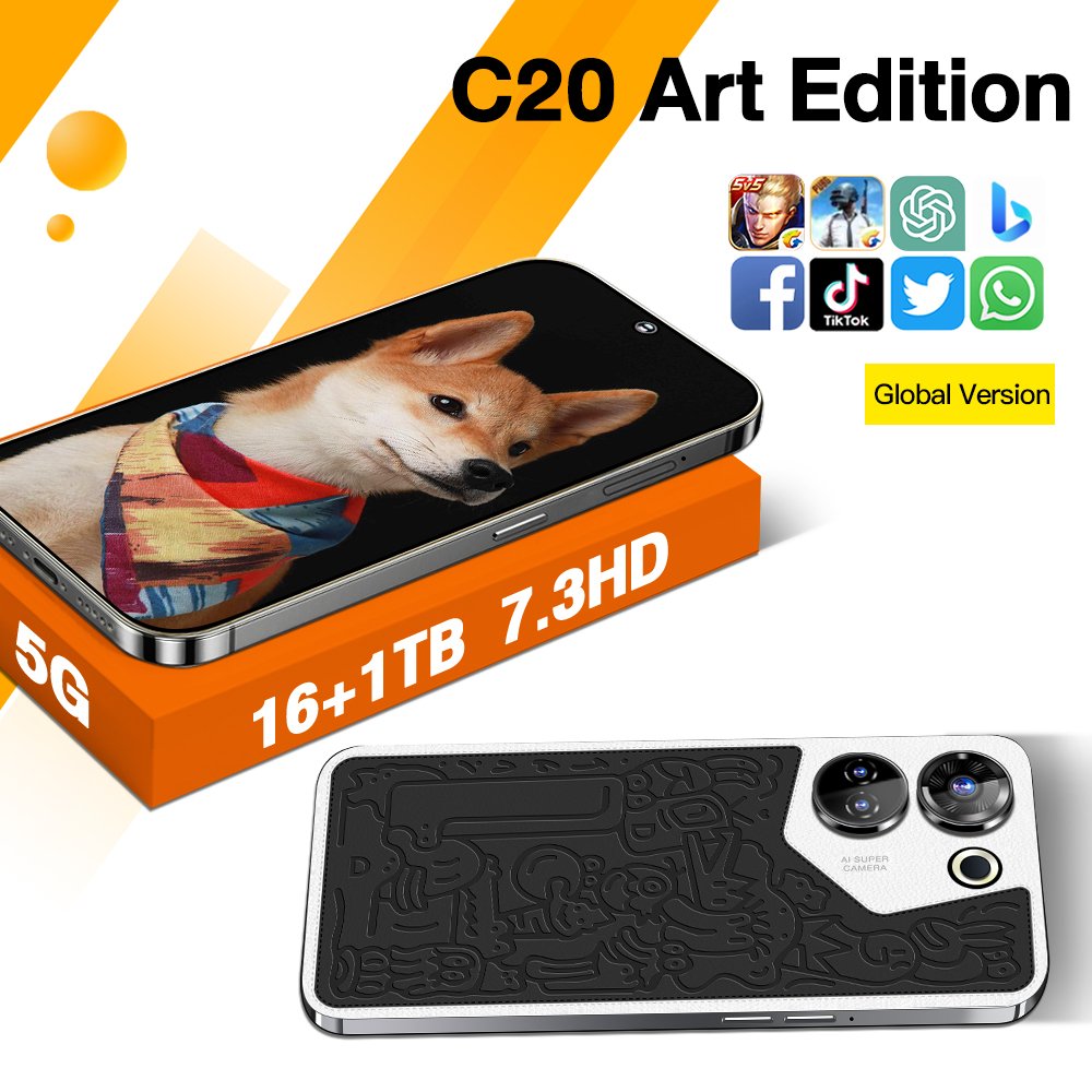 2023 New Version Original camon 20 pro 5g Phone 7.3Inch 12Gb + 512Gb Android 13 Smartphone Dual Sim Ten Core Smart Mobile Phones