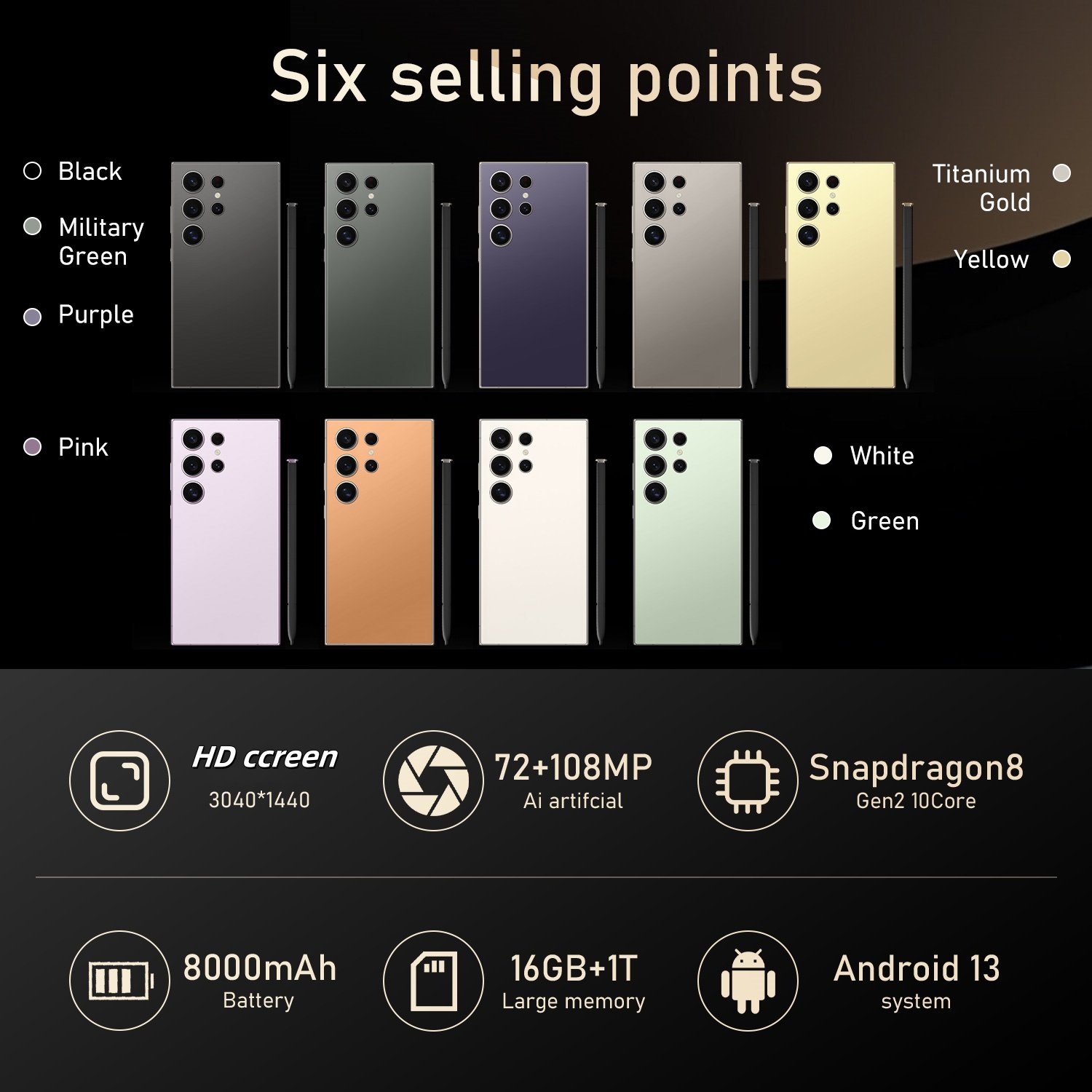 A FLASH SALE High Quality S24 5G Smartphone cell phone google AI 16+1TB Dual Sim Unlocked Big Screen Android Mobile phone