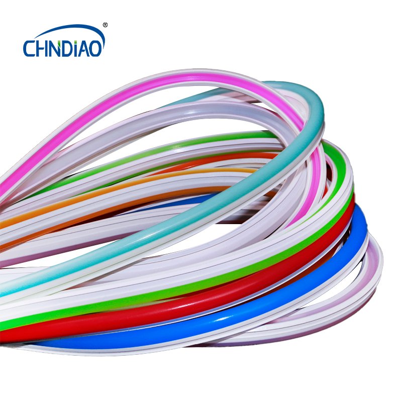 Flexible diy swimming pool light 12v warm white silicone multicolored neon tube strip