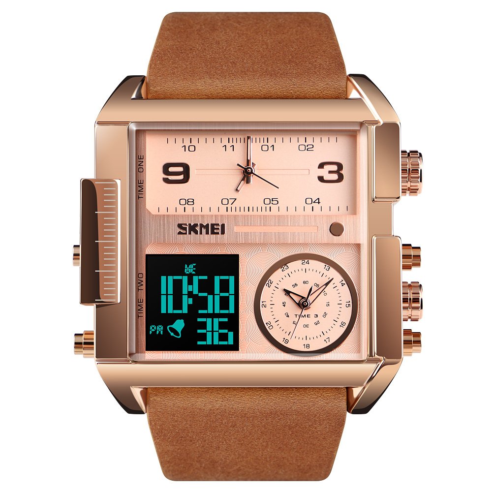 Promotion gift watch Skmei 1391 Luxury digital wristwatches leather watch strap fashion Christmas gifts for men