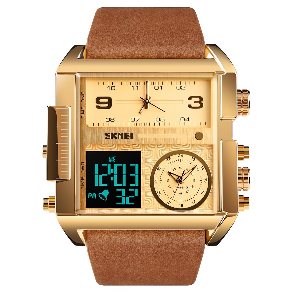 Promotion gift watch Skmei 1391 Luxury digital wristwatches leather watch strap fashion Christmas gifts for men