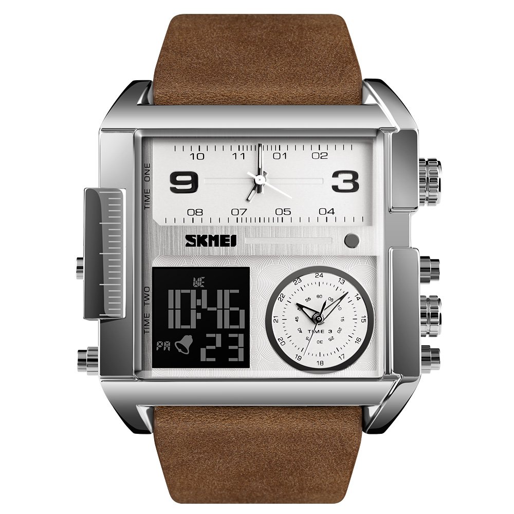 Promotion gift watch Skmei 1391 Luxury digital wristwatches leather watch strap fashion Christmas gifts for men