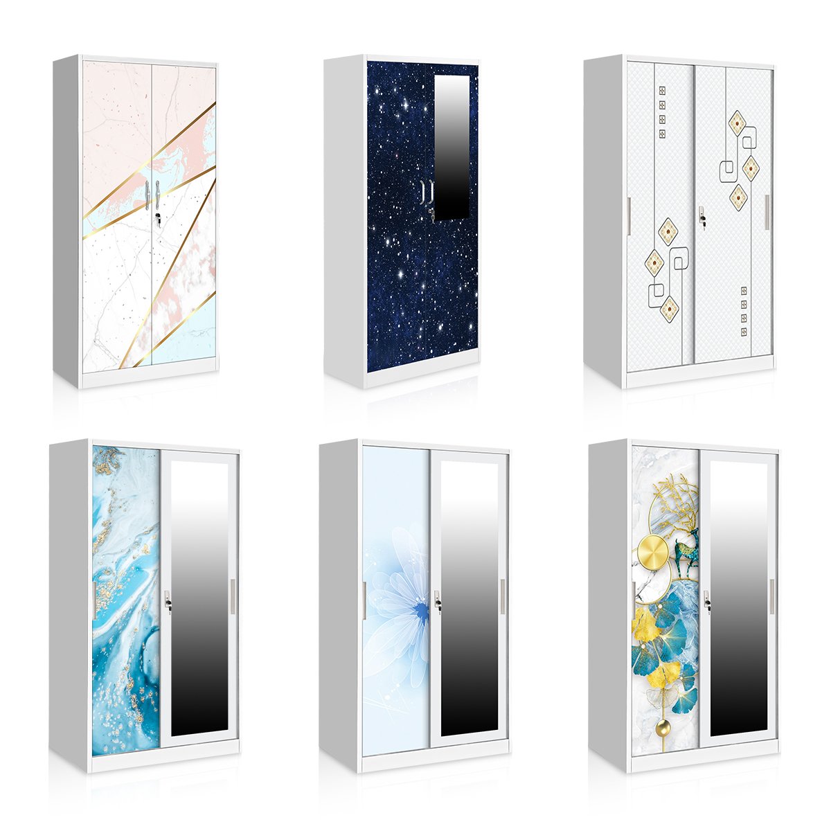 Factory hot sale products customized color wardrobe 4 door luxury