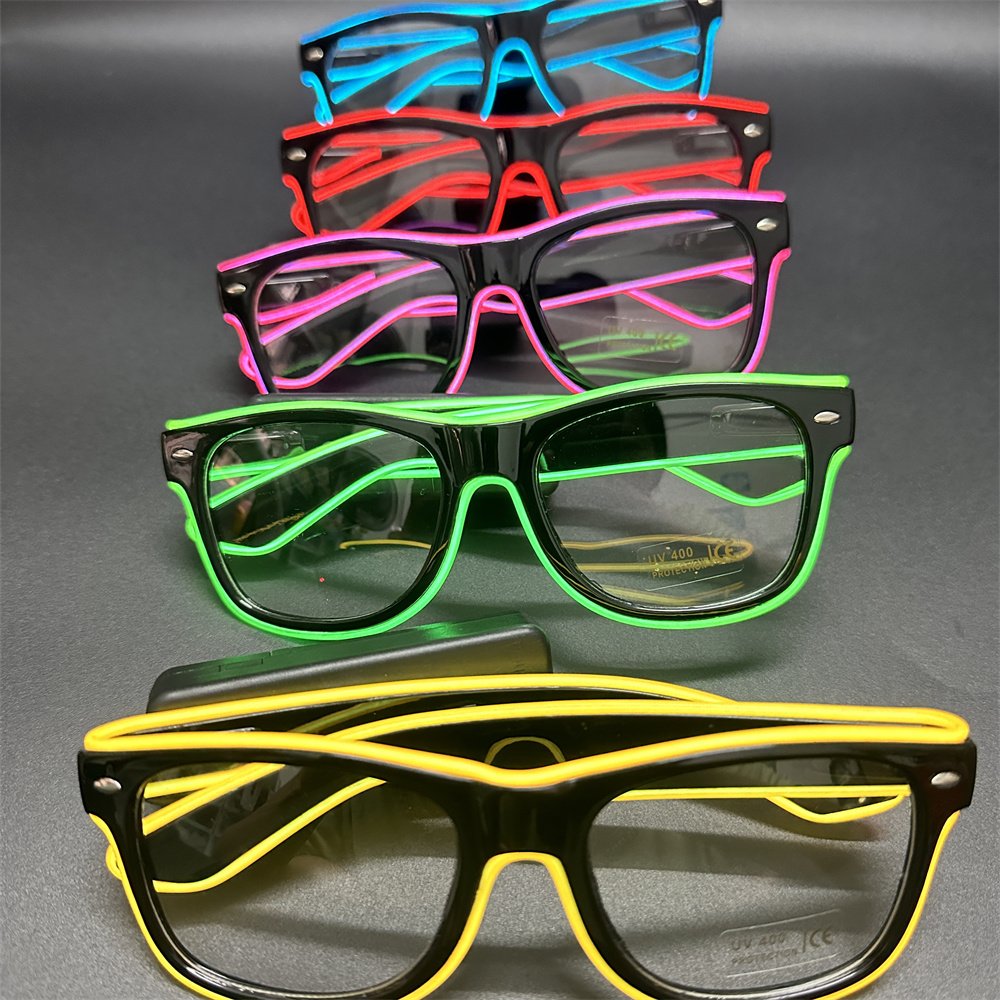 Productos Novedosos 2024 Halloween Flashing Light Wireless LED EL glasses