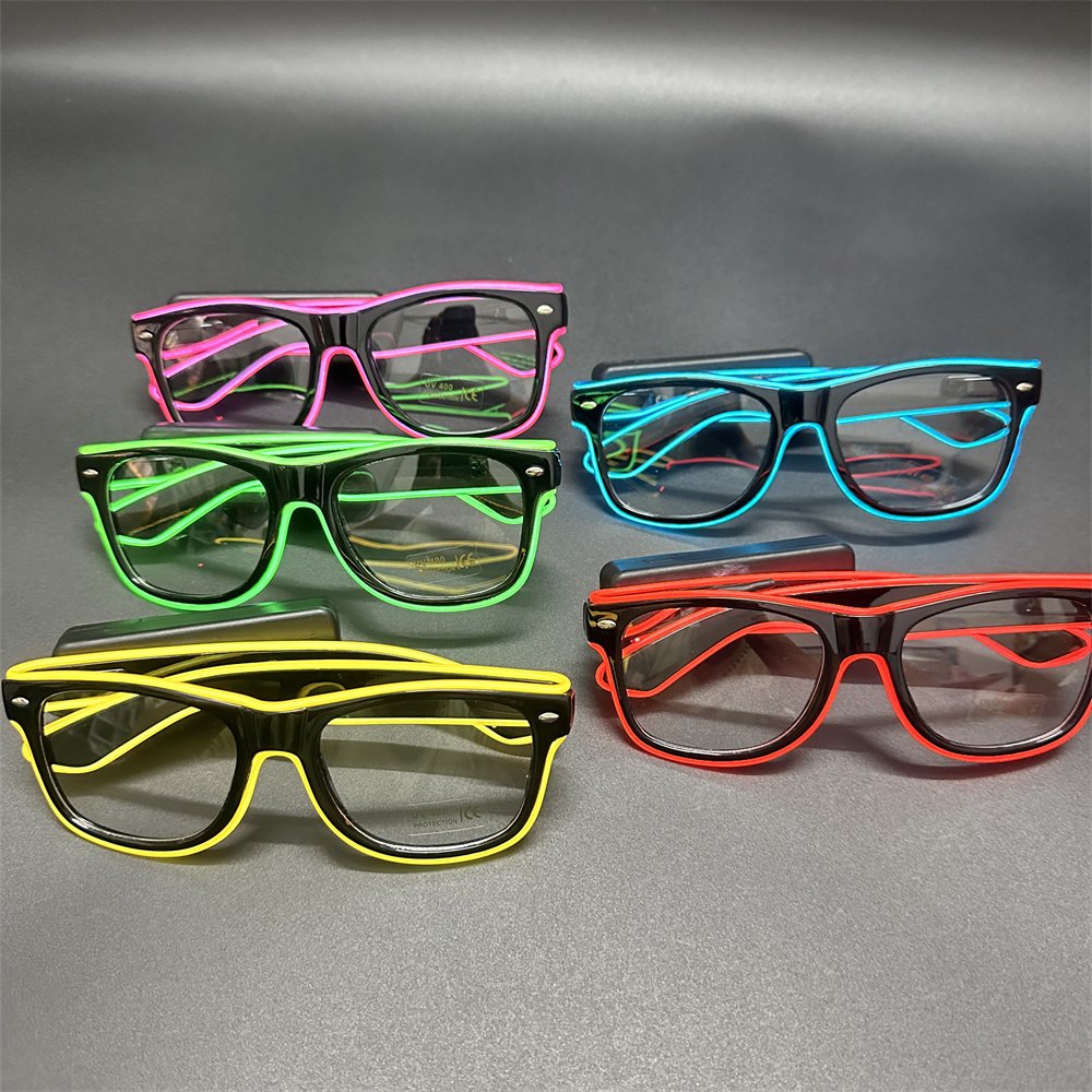 Productos Novedosos 2024 Halloween Flashing Light Wireless LED EL glasses