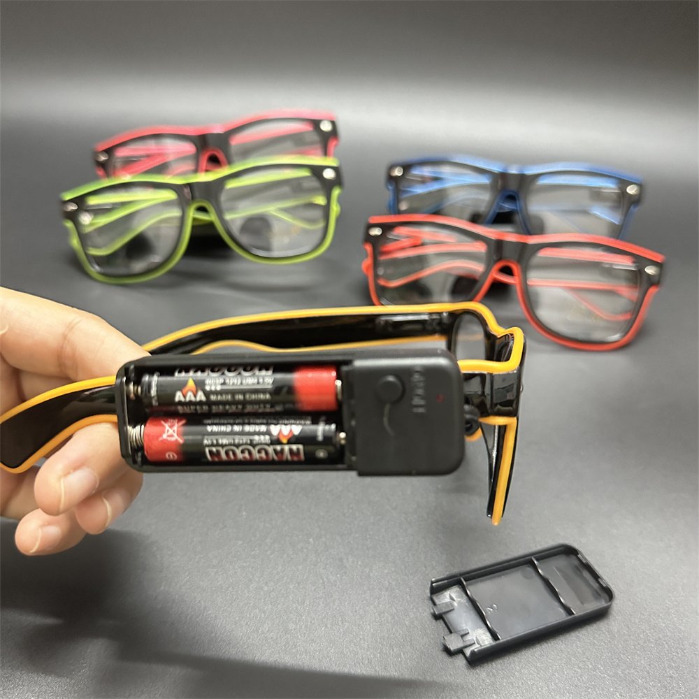 Productos Novedosos 2024 Halloween Flashing Light Wireless LED EL glasses