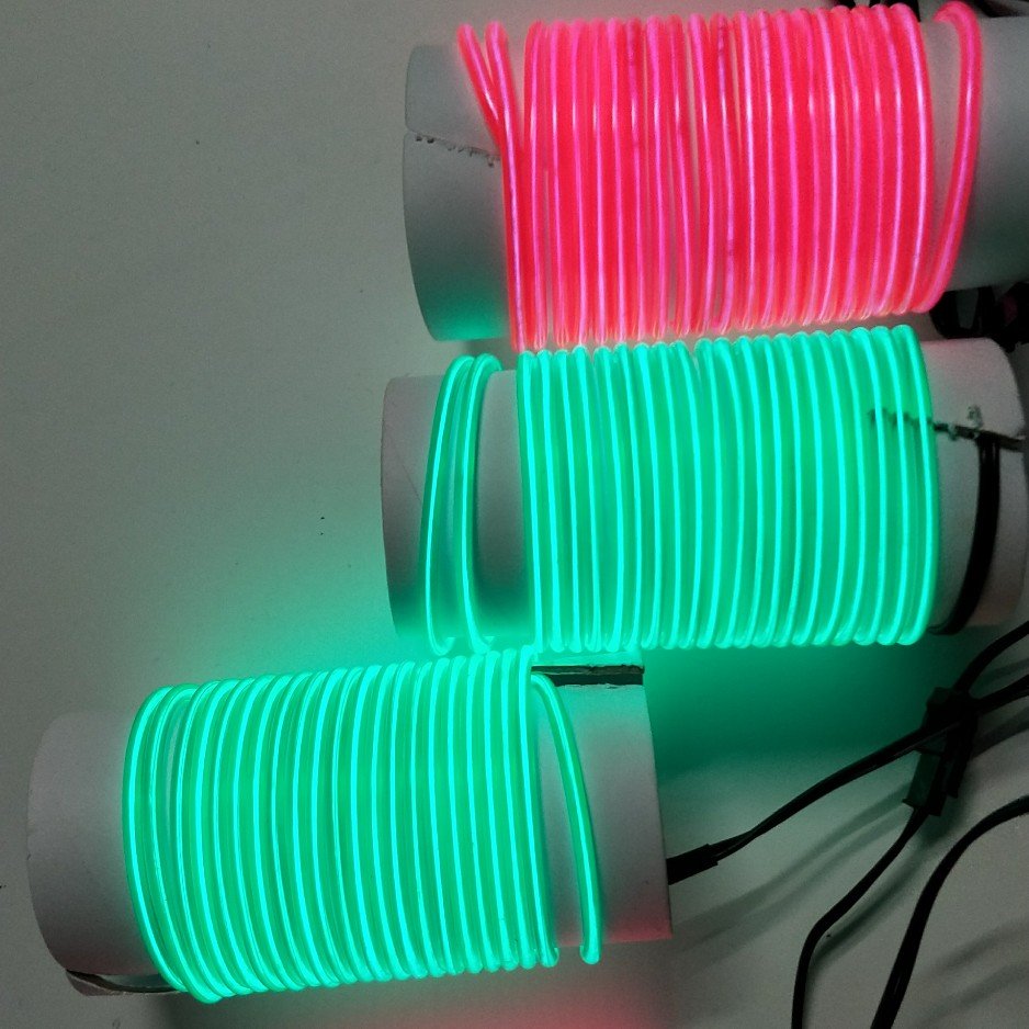 El Foil Glowing Flashing 50m 100m High Brightness Neon Lights Electroluminescent EL Wire Glow In The Dark El Wire Wholesale