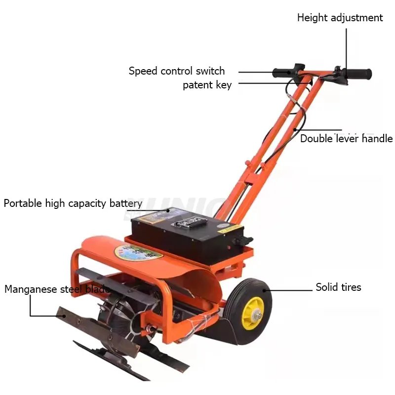 Hotting Handheld electric power tiller cultivator lawn plower garden start mini tiller motocultivator
