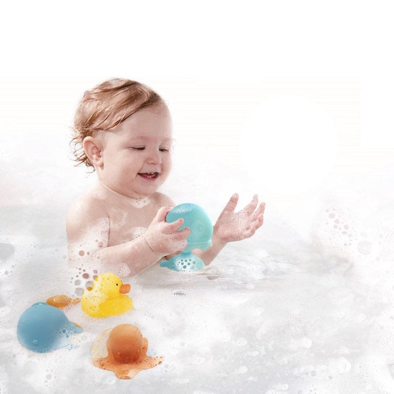 Low Price Baby Bath Toys Animal Floating Jellyfish With Suction Cup Designs Silicone Bath Toys For Toddlers