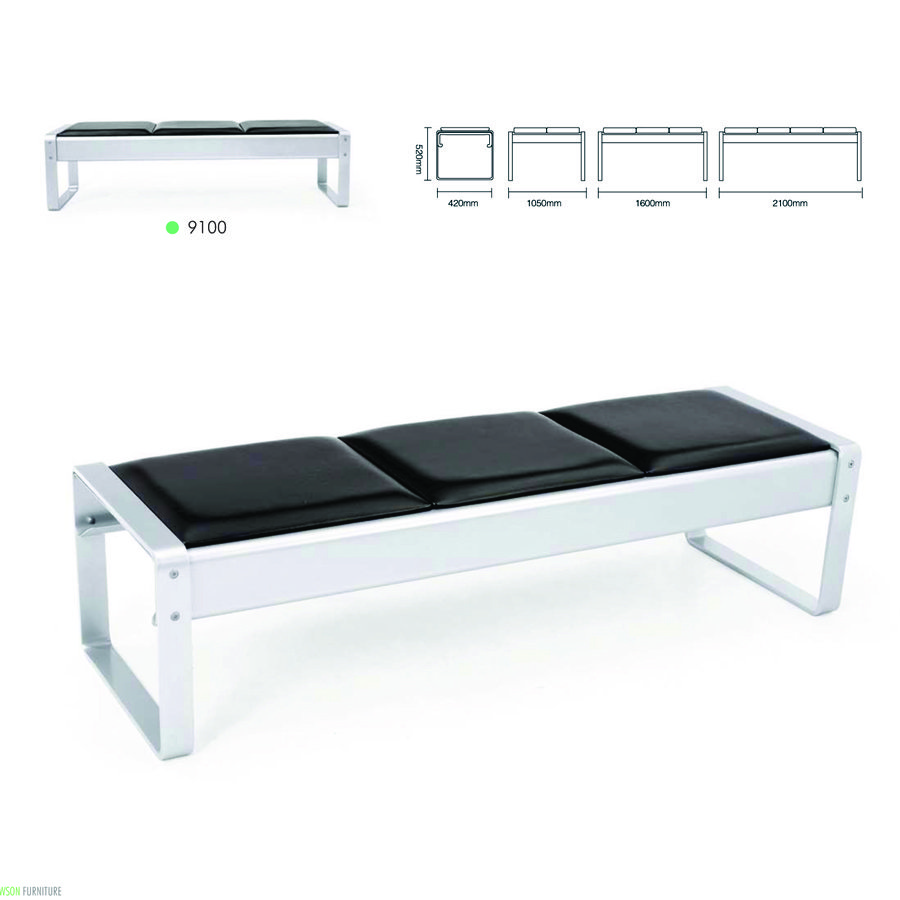 Hot New Products 3/4/5 Seater Aluminum Pu Waiting Room Bench Airport Chair Hospital Waiting Chairs With USB Power Charge