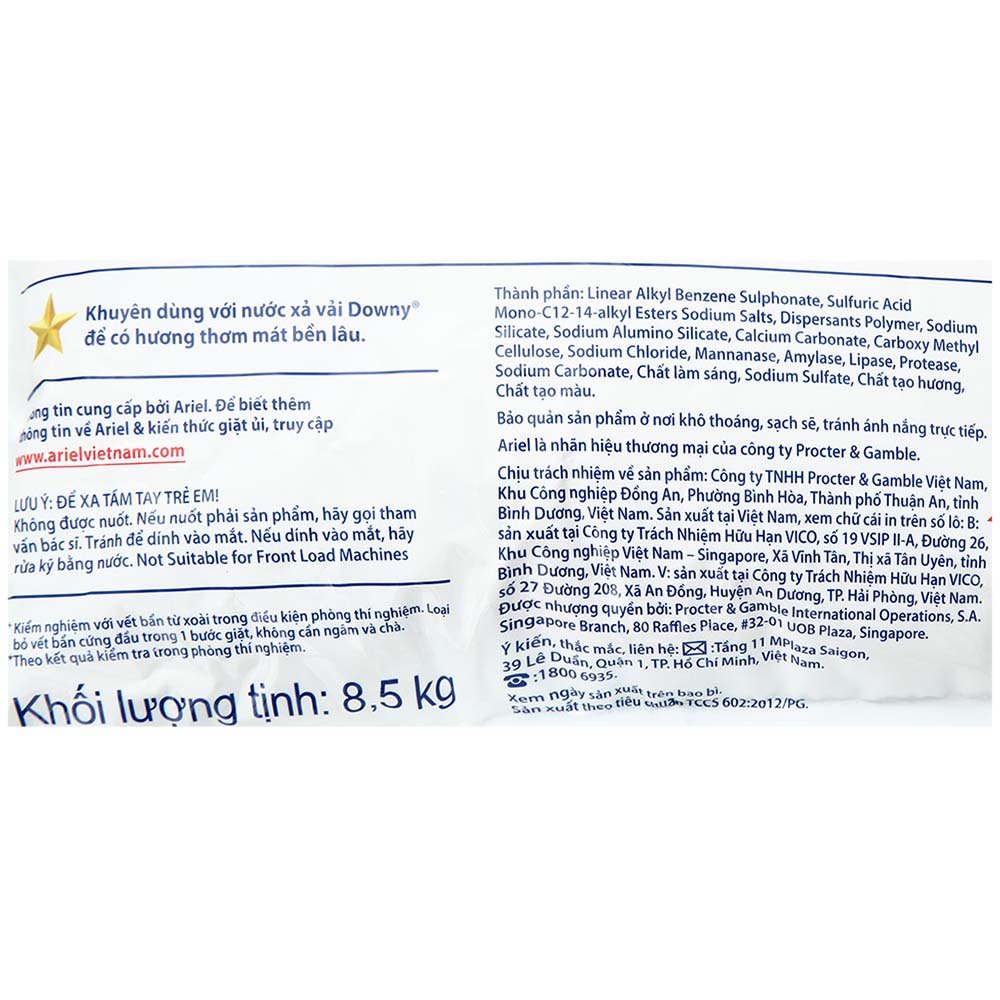 Hot Rate High Foam Perfume Washing Powder Ar-iel Powder Detergent big bag 8.5kg - Africa market Laundry detergent powder