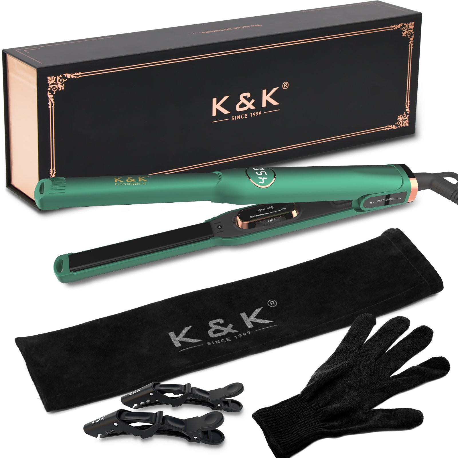 Professional Customized 2-in-1 Hair Straightener Mini Titanium Planchas Para el Cabello Irons for Short Hair with LCD Display