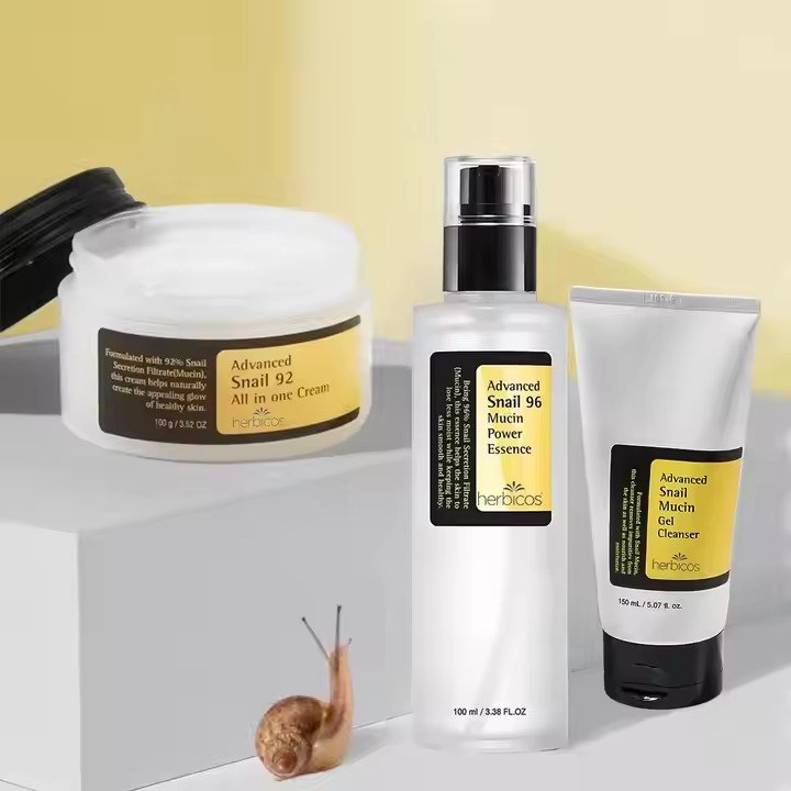 Herbicos Private label Beauty Skin Care Products anti aging brightening Advanced Snail korean skin care sets