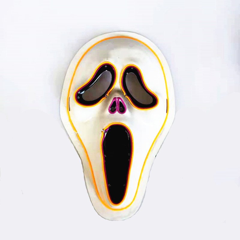 2024 Halloween Scary Halloween Mask with EL light Cosplay Horror Mask led light up in the dark