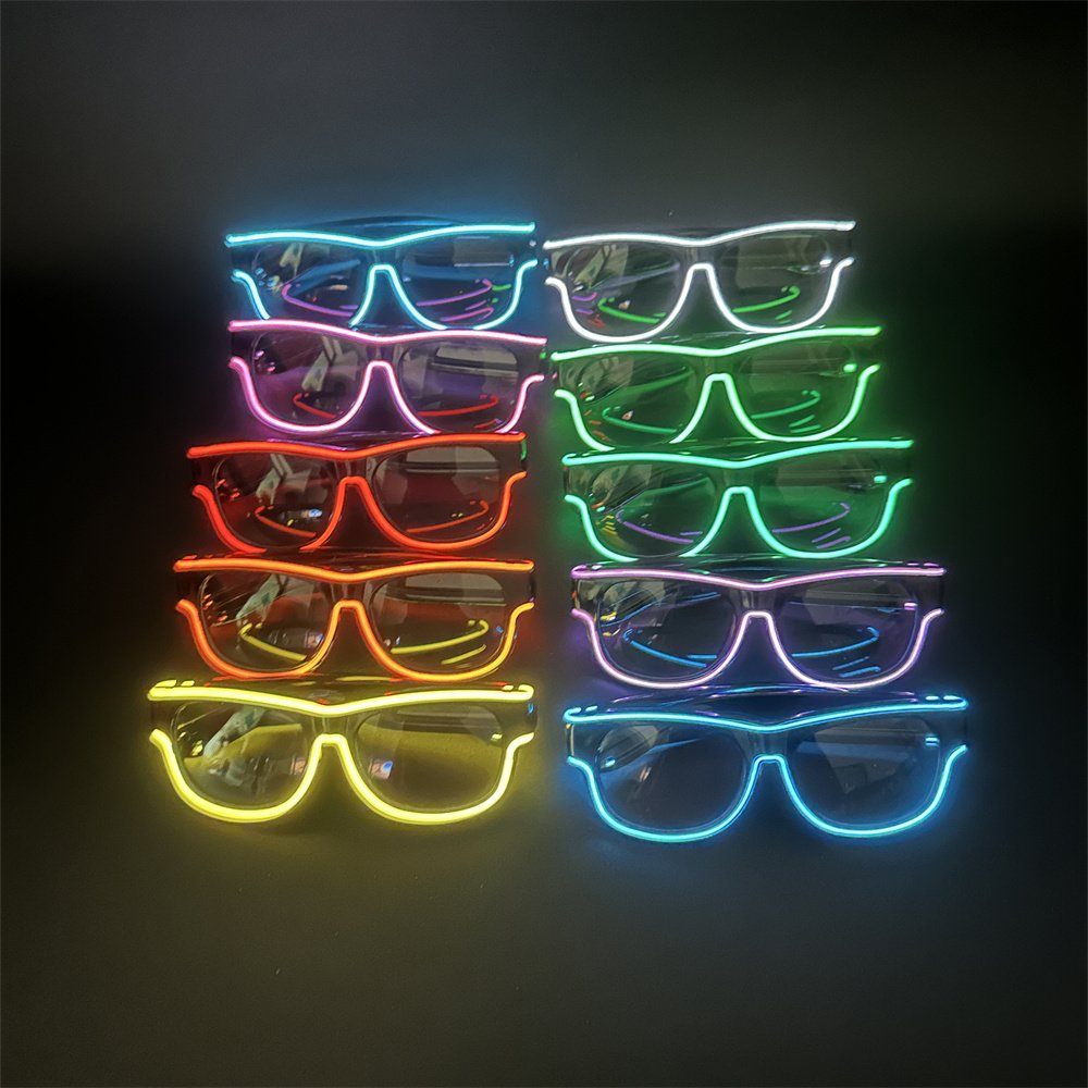 2023 New Products Party Favor USB Rechargeable Multi Colors LED Light Glasses with Customized logo