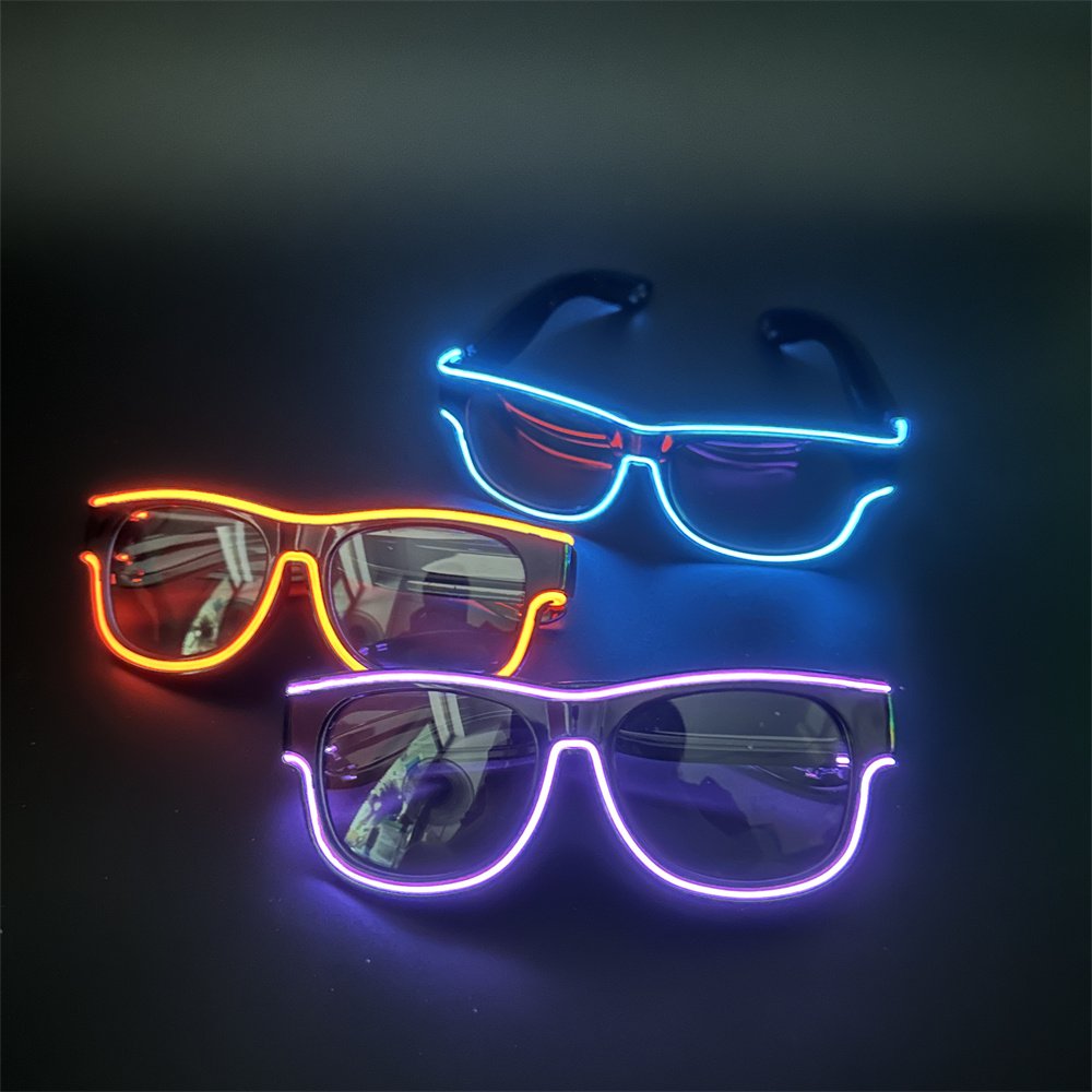 2023 New Products Party Favor USB Rechargeable Multi Colors LED Light Glasses with Customized logo