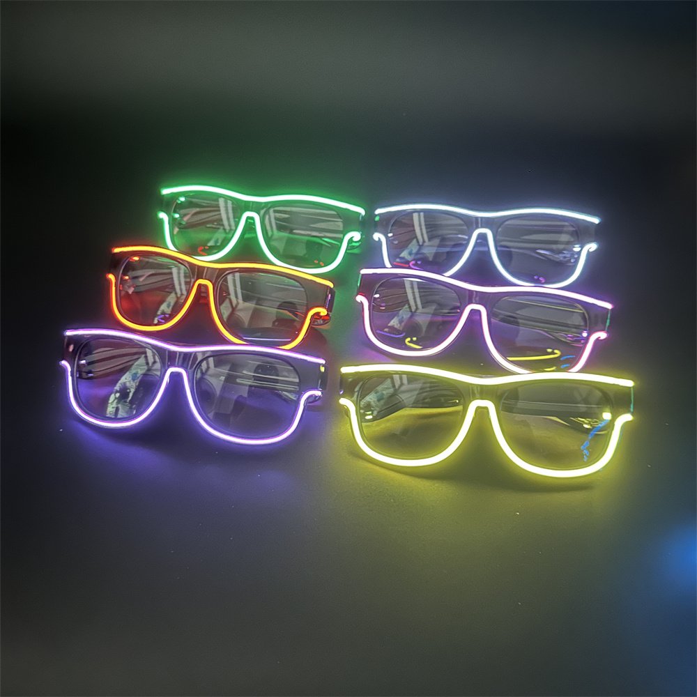 2023 New Products Party Favor USB Rechargeable Multi Colors LED Light Glasses with Customized logo