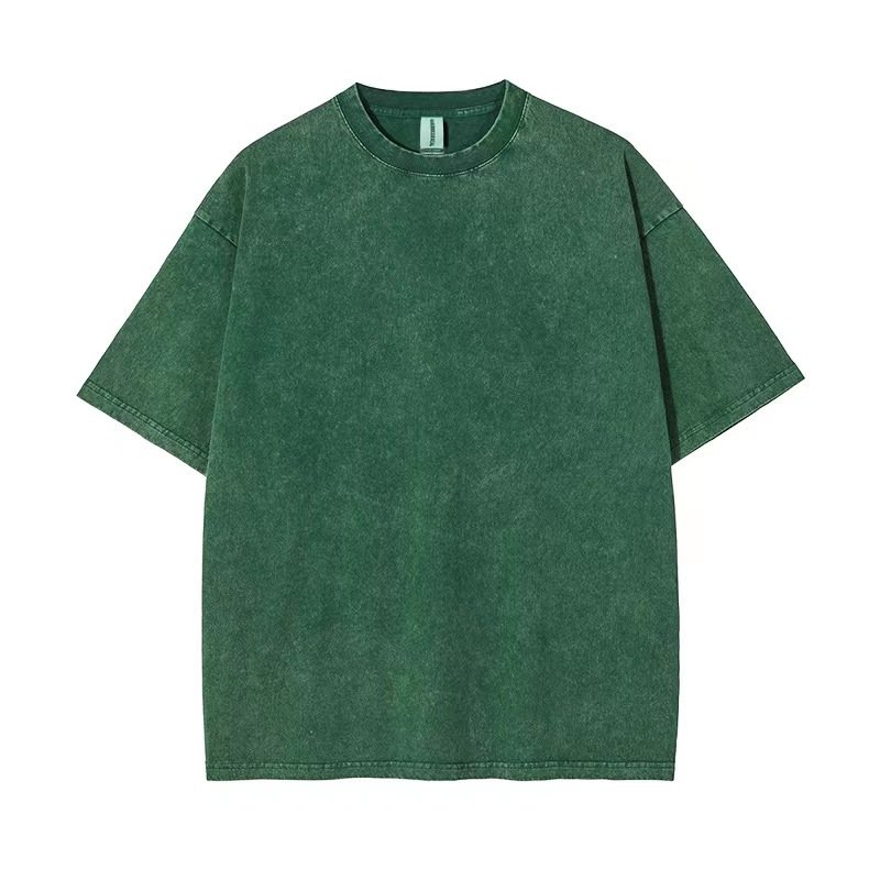 2024 New Super Heavy Duty Oversized Pattern T Shirt Solid Color Customized LOGO Acid Wash Vintage T Shirt