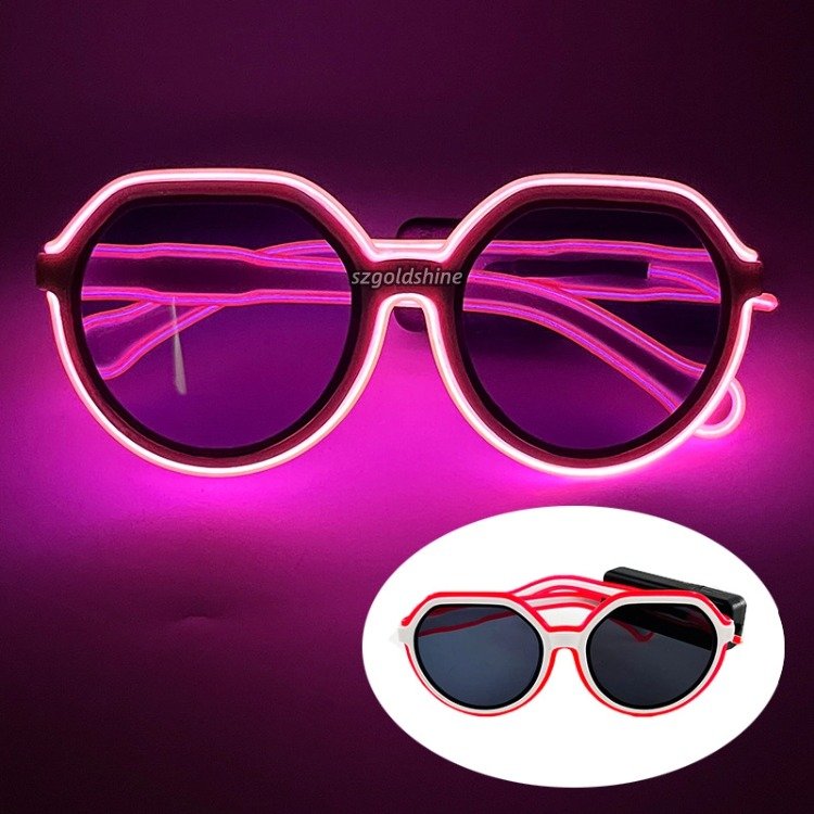 EL Wire Glow LED Glasses Wireless Halloween Christmas Bar Club Party Sunglasses with Battery Power Glow in Dark Number Shape