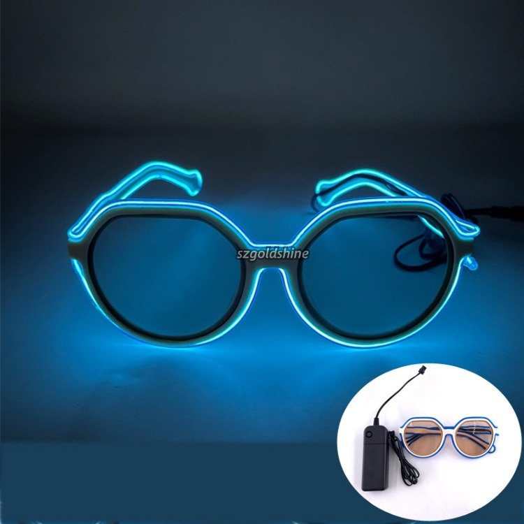 EL Wire Glow LED Glasses Wireless Halloween Christmas Bar Club Party Sunglasses with Battery Power Glow in Dark Number Shape