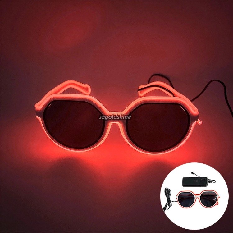 EL Wire Glow LED Glasses Wireless Halloween Christmas Bar Club Party Sunglasses with Battery Power Glow in Dark Number Shape