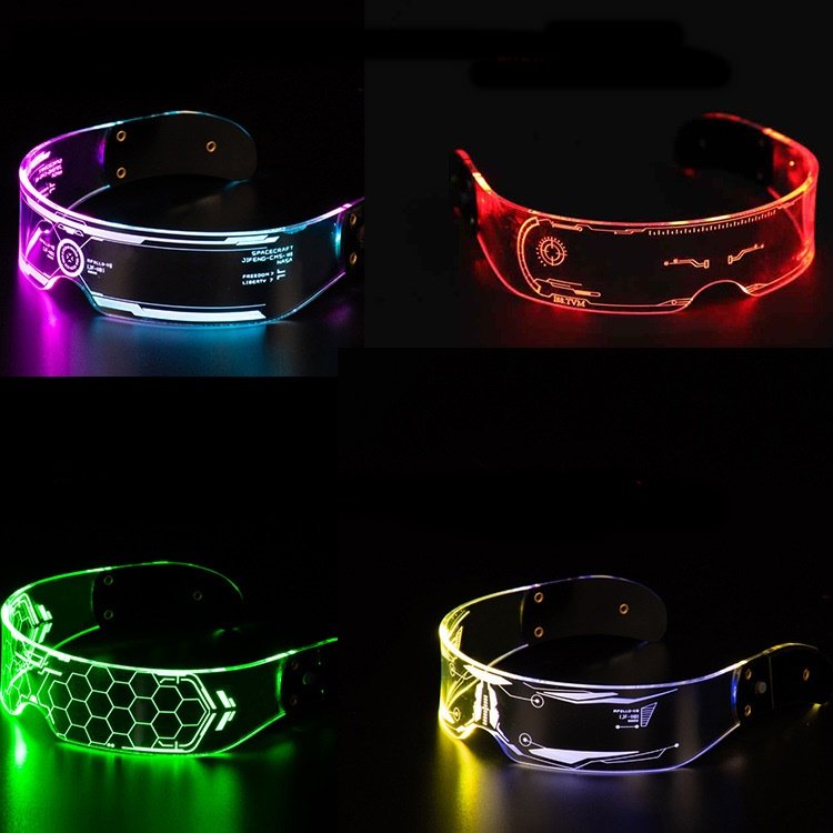 Nicro El Wire Neon Party Luminous Halloween Decoration Costume Party Supplies Decoration Led Glasses Light Up DJ